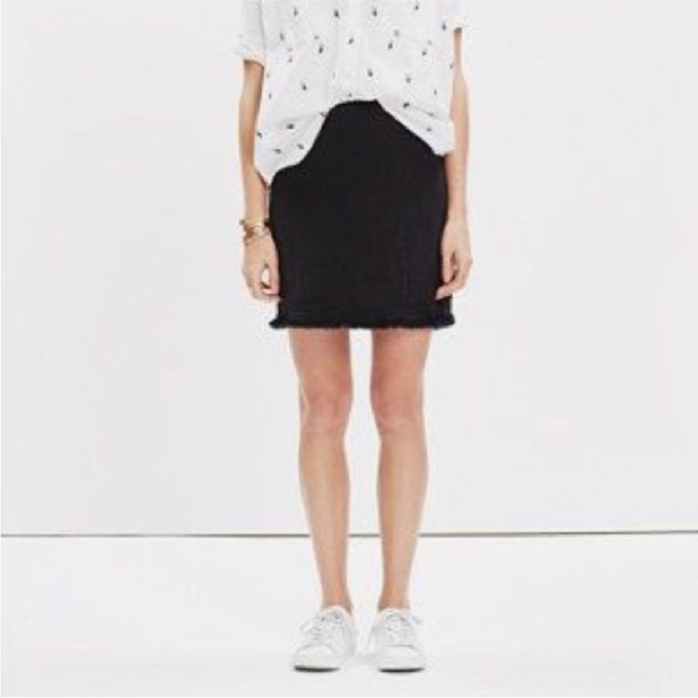 Madewell Hideaway Black Fringe Skirt
